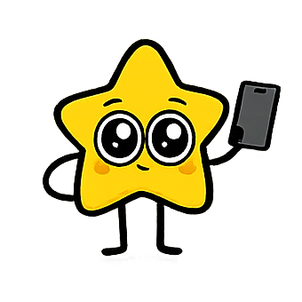 A star mascot holding a phone, asking you to put it down